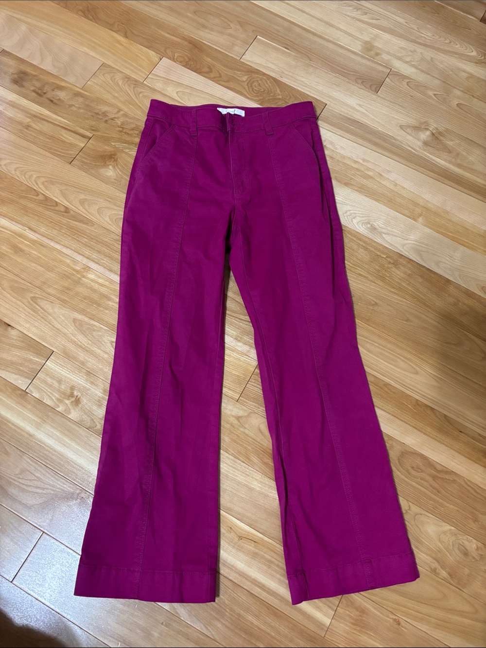 LOFT Magenta Straight-Leg Pants
